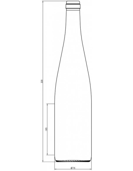 FLUTE ALSACE BLANCHE 75CL 55mm - 6 rangs